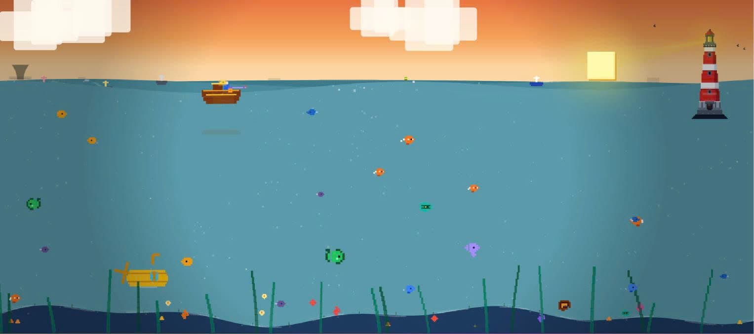 Chill-Ocean Pixel Interactive Wallpaper 4K