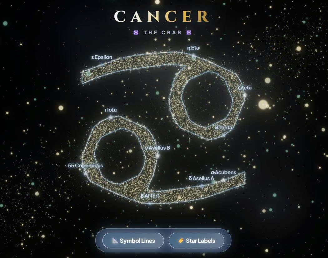 Cancer ♋ - 3D Interactive Zodiac Constellation & Live Wallpaper