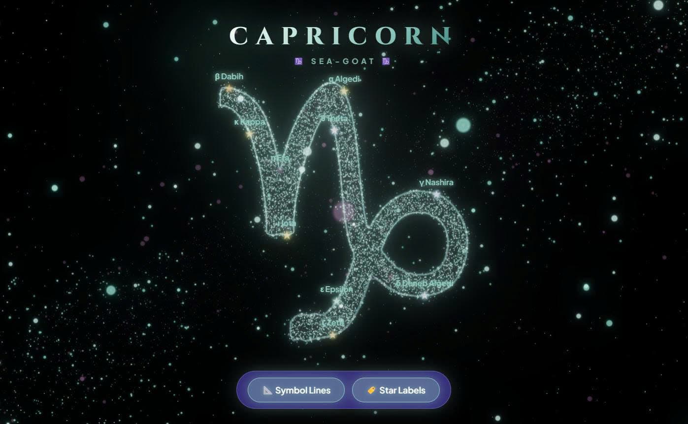 Capricorn ♑ - 3D Interactive Zodiac Constellation & Live Wallpaper 